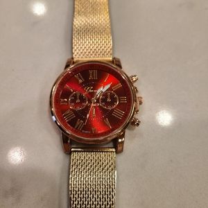 GENEVA PLATINUM WOMENS WATCH-red